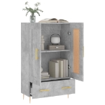 Credenza Grigio Cemento 69,5x31x115 cm in Legno Multistrato