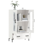 Credenza Bianco Lucido 69,5x31x115 cm in Legno Multistrato