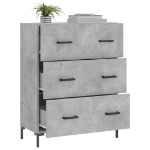 Credenza Grigio Cemento 69,5x34x90 cm in Legno Multistrato