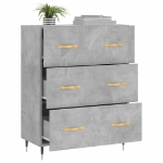 Credenza Grigio Cemento 69,5x34x90 cm in Legno Multistrato