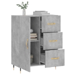 Credenza Grigio Cemento 69,5x34x90 cm in Legno Multistrato