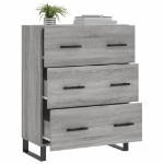 Credenza Grigio Sonoma 69,5x34x90 cm in Legno Multistrato