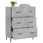 Credenza Grigio Cemento 69,5x34x90 cm in Legno Multistrato