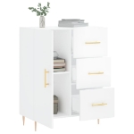 Credenza 69,5x34x90 cm in Legno Multistrato Bianco Lucido