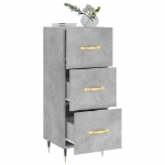 Credenza Grigio Cemento 34,5x34x90 cm in Legno Multistrato