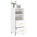 Credenza Bianco Lucido 34,5x34x90 cm in Legno Multistrato