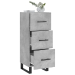 Credenza Grigio Cemento 34,5x34x90 cm in Legno Multistrato