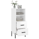 Credenza Bianco Lucido 34,5x34x90 cm in Legno Multistrato