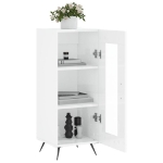 Credenza Bianco Lucido 34,5x34x90 cm in Legno Multistrato