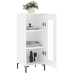 Credenza Bianco Lucido 34,5x34x90 cm in Legno Multistrato