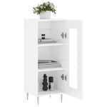 Credenza Bianco Lucido 34,5x34x90 cm in Legno Multistrato