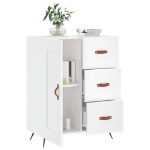 Credenza 69,5x34x90 cm in Legno Multistrato Bianco Lucido