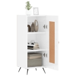 Credenza Bianco Lucido 34,5x34x90 cm in Legno Multistrato