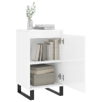 Credenza Bianco Lucido 40x35x70 cm in Legno Multistrato