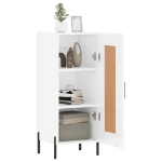 Credenza Bianco Lucido 34,5x34x90 cm in Legno Multistrato