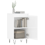 Credenza Bianco Lucido 40x35x70 cm in Legno Multistrato