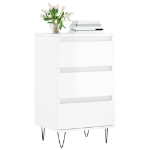 Credenza Bianco Lucido 40x35x70 cm in Legno Multistrato