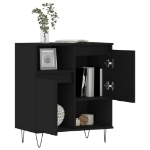 Credenza Nero 60x35x70 cm in Legno Multistrato