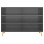 Credenza Grigio Lucido 103,5x35x70 cm in Legno Multistrato