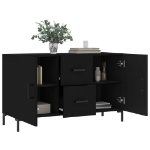 Credenza Nera 100x36x60 cm in Legno Multistrato