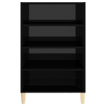 Credenza Nero Lucido 57x35x90 cm in Legno Multistrato