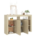 Credenza con Luci LED Rovere Sonoma 115,5x30x75 cm