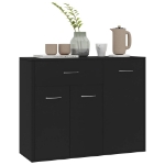 Credenza Nera 88x30x70 cm in Legno Multistrato