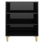 Credenza Nero Lucido 57x35x70 cm in Legno Multistrato