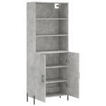 Credenza Grigio Cemento 69,5x34x180 cm in Legno Multistrato