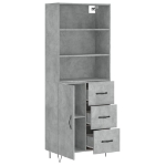 Credenza Grigio Cemento 69,5x34x180 cm in Legno Multistrato