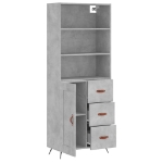 Credenza Grigio Cemento 69,5x34x180 cm in Legno Multistrato