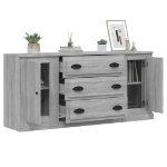 Credenze 3 pz Grigio Sonoma in Legno Multistrato