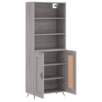 Credenza Grigio Sonoma 69,5x34x180 cm in Legno Multistrato