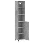 Credenza Grigio Cemento 34,5x34x180 cm in Legno Multistrato