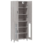 Credenza Grigio Sonoma 69,5x34x180 cm in Legno Multistrato