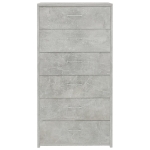 Credenza 6 Cassetti Grigio Cemento 50x34x96cm Legno Multistrato