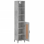 Credenza Grigio Cemento 34,5x34x180 cm in Legno Multistrato