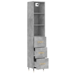 Credenza Grigio Cemento 34,5x34x180 cm in Legno Multistrato