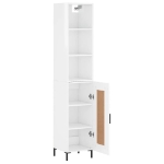 Credenza 34,5x34x180 cm in Legno Multistrato Bianco Lucido