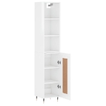 Credenza 34,5x34x180 cm in Legno Multistrato Bianco Lucido