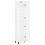 Credenza 34,5x34x180 cm in Legno Multistrato Bianco Lucido