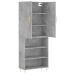 Credenza Grigio Cemento 69,5x34x180 cm in Legno Multistrato