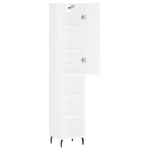 Credenza 34,5x34x180 cm in Legno Multistrato Bianco Lucido