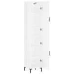 Credenza 34,5x34x180 cm in Legno Multistrato Bianco Lucido