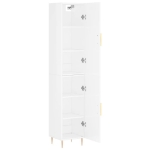 Credenza 34,5x34x180 cm in Legno Multistrato Bianco Lucido