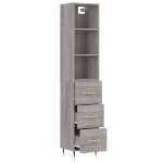 Credenza Grigio Sonoma 34,5x34x180 cm in Legno Multistrato