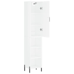 Credenza 34,5x34x180 cm in Legno Multistrato Bianco Lucido