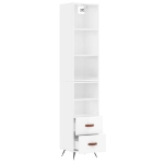 Credenza 34,5x34x180 cm in Legno Multistrato Bianco Lucido