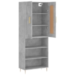 Credenza Grigio Cemento 69,5x34x180 cm in Legno Multistrato