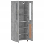 Credenza Grigio Cemento 69,5x34x180 cm in Legno Multistrato